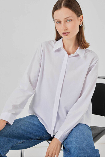 Bigdart Basic White Women's Shirt 20348