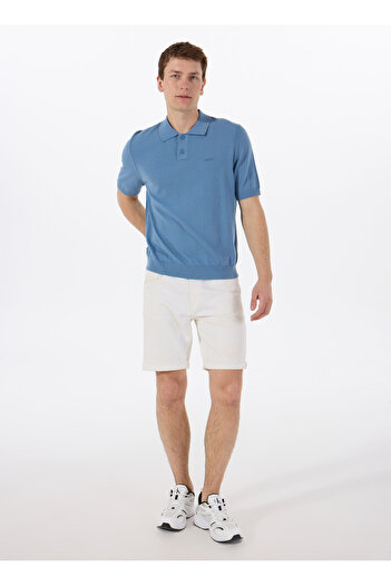BOSS Polo Yaka Regular Fit Mavi Erkek Kazak Asac_P