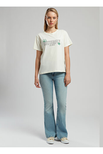 Lee Cooper Yüksek Bel İspanyol Paça Straight Kadın Denim Pantolon 252 LCF 121011 LUNA SELINA LIGHT