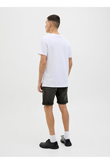 Jack & Jones Siyah Erkek Normal Bel Normal Kalıp Denim Şort 12269608_JJIRICK JJFOX SHORTS CB 31