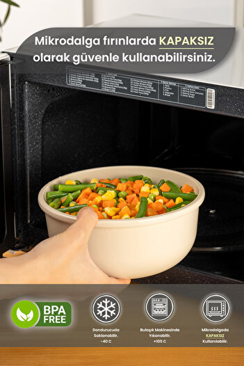 MYBOX Ayza Set of 2 Round Storage Containers Microwave and Freezer Safe Multi-Purpose Kitchen Storage Container 1.5-2.5L