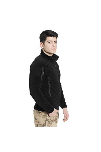 Vogel Τακτικό Μαύρο Παλτό Fleece - Ζακέτα