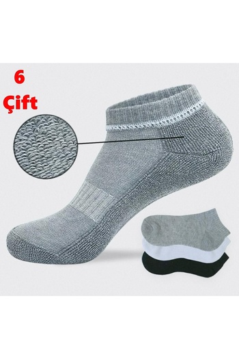 HANKARAYEL Unisex Tabanı Havlu Kısa, Patik, Bilek Çorap 6'Çift