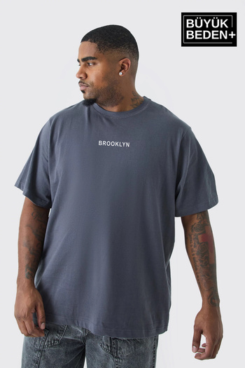 Superlife Men's Plus Size Mid-Brooklyn Printed Crew Neck T-Shirt Spr25Bts11