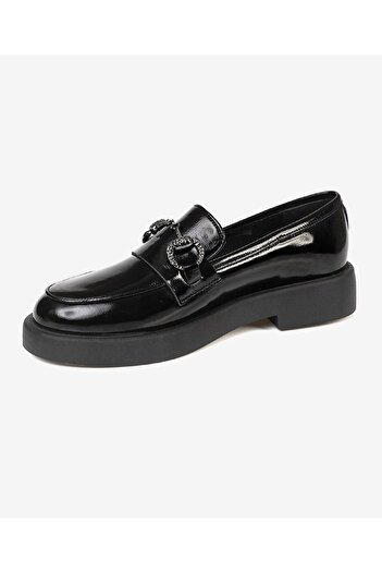 Greyder Women's Black Patent Leather Genuine Leather Loafer Shoes 3K2Ua72133 3K2Ua72133