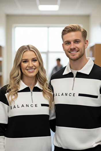 dwnwear Siyah Renk 3 İplik Kışlık Polo Yaka Alt Üst Takım Çift Kombini – Unisex Eşofman Takımı