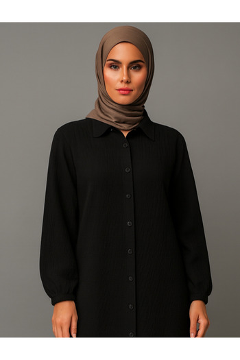 şuranur Tunic Shirt Collar Suit Suitable for Hijab Full Length Buttoned 2XL 6XL