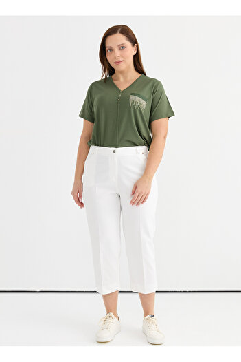 Selen Normal Bel Normal Ekru Kadın Pantolon 25YSL5362-BB