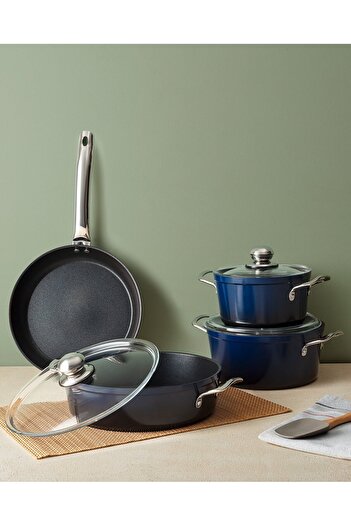 Madame Coco Titanium Professional Kochgeschirr-Set, 7-teilig, Marineblau