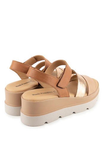 Hush Puppies Δερμάτινα Tan Γυναικεία Σανδάλια Podporo