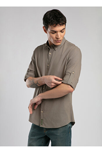 Lee Cooper Slim Fit Khaki Men's Shirt 252 Lcm 241015 Darell Khaki