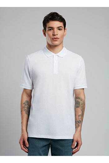 Lee Cooper White Men's Polo T-Shirt 252 Lcm 242012 Twins White