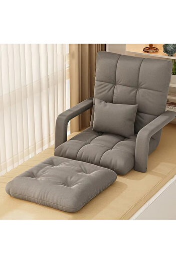 AGD Padded Sofa Chair with Back Support and Armrests, Foldable and Adjustable 5-Level Recline for Re