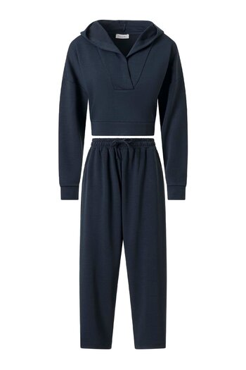 FACETTE Women's Anthracite Front Hooded Set