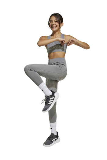 adidas Gray Girl's Leggings Jc7439-Jg Opt Gl Leg