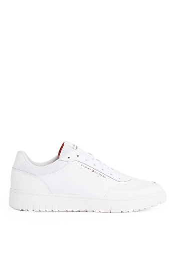 Tommy Hilfiger Beyaz Erkek Sneaker TH BASKET CORE LTH PINPERF