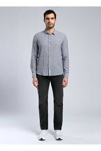 Lee Cooper Ανδρικό πουκάμισο Slim Fit Grey 252 LCM 241006 NISJOS GREY