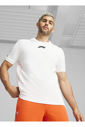 Puma 62571902 F1 Polo White Regular Fit Men's T-Shirt