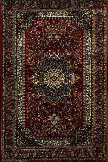 Al Kaffary Carpet سجاد سوبر صدف، تصميم كلاسيكي تراثي، صنع في تركيا، مناسب لجميع المساحات، لون أحمر