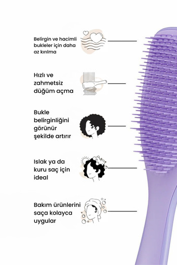 Tangle Teezer The Ultimate Detangler Naturally Curly Regular Lilac Purple Saç Fırçası