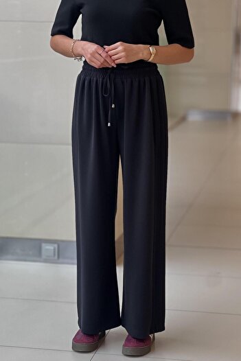 sentez giyim Synthesis Berlin Side Ribbed Wide Leg Trousers