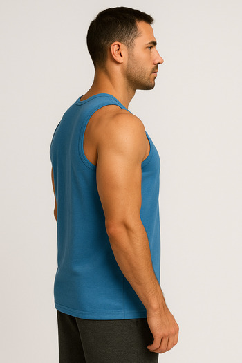 rood Men's Short Sleeve Rib Tank Top