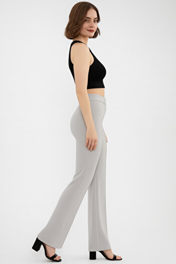ECEYLÜL MODA Scuba Crepe Front Palazzo Pants