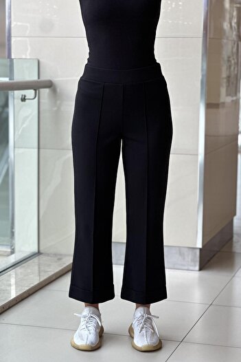 sentez giyim Synthesis Ribbed Bamboo Double Leg Trousers
