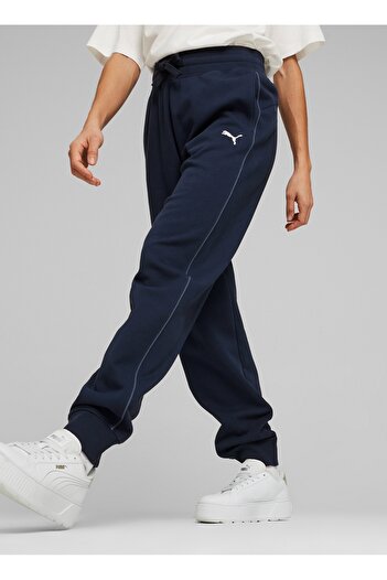 Puma 67788914 HER High-Waist Pants TR Cl Lacivert Lastikli Bel Regular Fit Kadın Eşofman Altı