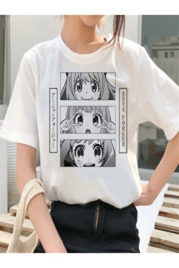 Flaubert - Anime Printed Cotton Oversize T-Shirt Large Size