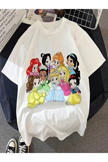 Flaubert - Diesny Printed Cotton Oversize T-Shirt Large Size