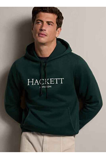 Hackett Kapüşon Yaka Koyu Yeşil Erkek Sweatshırt HM581289