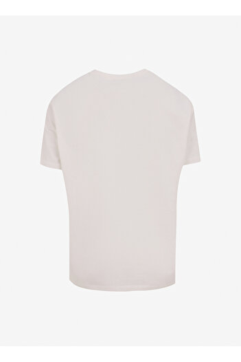 Discovery Expedition D5SM-TST3775 Beyaz Bisiklet Yaka Relaxed Baskılı Erkek T-Shirt