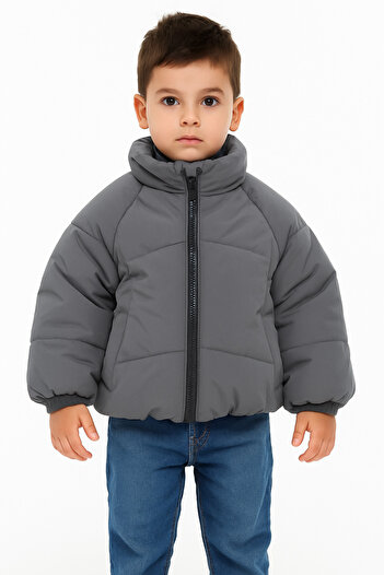 Kidmark Çocuk Modası Children's Unisex Zippered Stand Collar Puffer Jacket