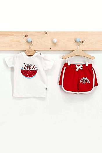 U.S. Polo Assn. Base. Polo Assn 2-Piece Shorts Set Baby Boy Cream