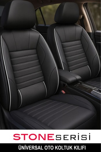 GM-DESIGN Stone Universal Leather Car Seat Cover - Lumbar Support - Full Set of 5 Seats