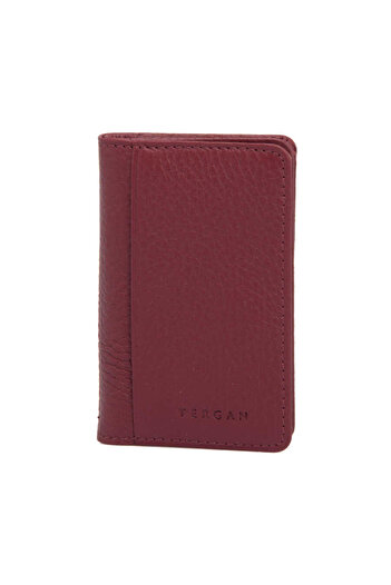 Tergan Claret Red Genuine Leather Unisex Credit Card Holder - S1Kk 00001601 -N7I