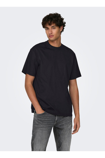 Only & Sons Men's Black Crew Neck T-Shirt