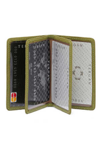 Tergan Green Genuine Leather Unisex Credit Card Holder - S1Kk00001601-G8Z
