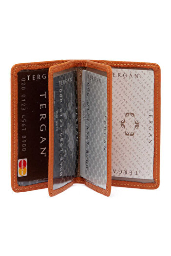 Tergan Tan Genuine Leather Unisex Credit Card Holder - S1Kk00001601-T5A