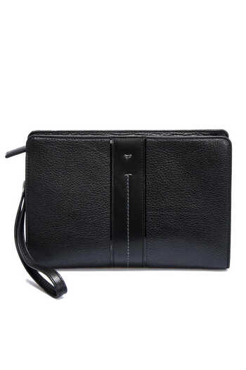 Tergan Черна портфейлна чанта от естествена кожа за мъже - S1PC00002177-A6F