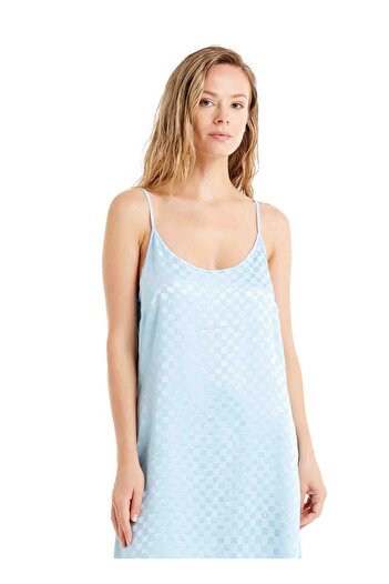 Blackspade Plain Blue Women's Nightgown 60486
