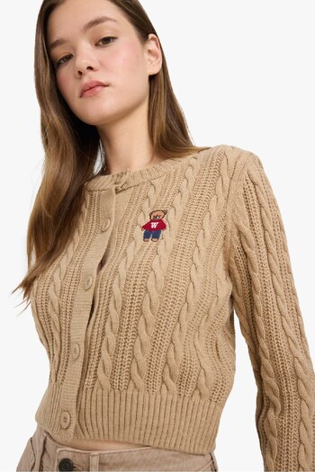DeFacto Coool Regular Fit Crew Neck Buttoned Knitwear Cardigan E8237Ax25Wn