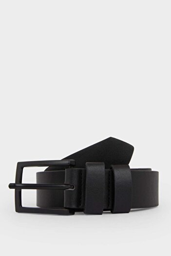 DeFacto Men's Rectangular Buckle Faux Leather Casual Belt F6809Axns