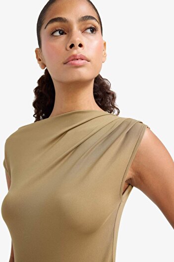 DeFacto Slim Fit Slim Fit Asymmetrical Blouse F7297Ax25Au