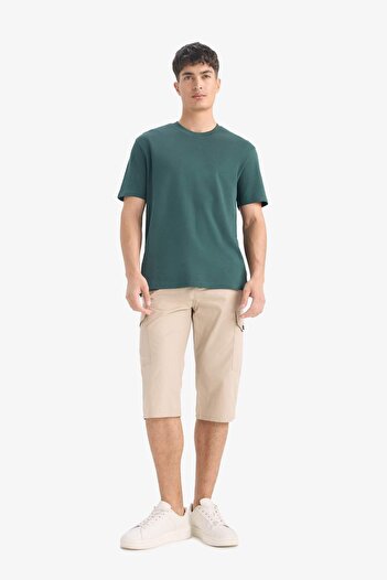 DeFacto 100% Cotton Regular Fit Crew Neck Basic Plain Short Sleeve T-Shirt E7961Ax25Au