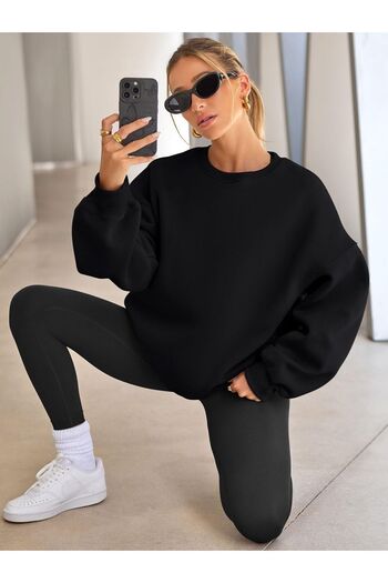 COMBİNE MİCHAİL Unisex Πακέτο με 3 Μαύρα Σκούρα Πράσινα Grimelange Crew Neck Oversize φούτερ