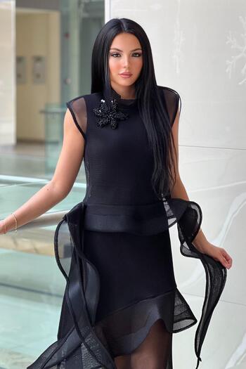 MİANOTTE Ruffled Mesh Blouse