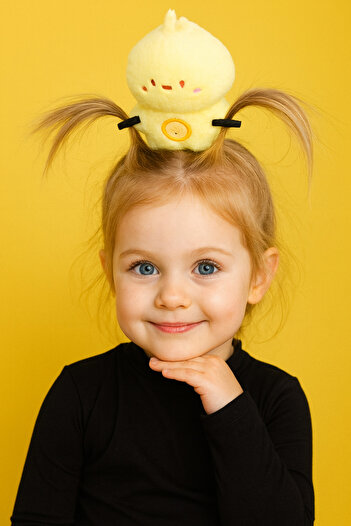 TAKIŞTIR Yellow Color Chick Figured Crown with Perçem Buckle Detail