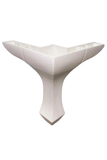 Adem Koç Lükens Mobilier Picior Masă de Capăt Drept 14 Cm Alb (Bucata de 4)